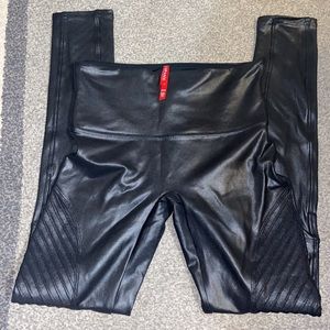 Spanx faux leather motto leggings